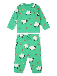 Спортивный костюм из органического хлопка Stella McCartney Kids, зеленый