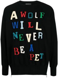 Undercover patch-lettering cotton sweatshirt, черный