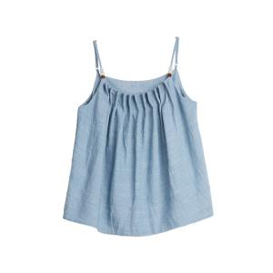 ELLE Топ-майка женская Blue Crew Neck Moderate Others