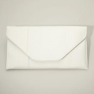 Клатч-конверт с узором под кожу змеи FASHNZFAB, белый