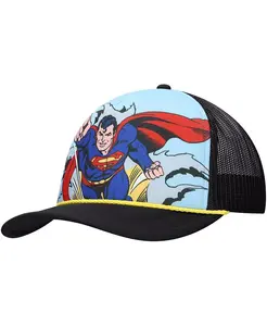 Мужская и женская регулируемая кепка дальнобойщика с принтом Супермена, сине-черного цвета Lids