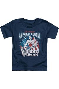 Футболка с коротким рукавом для малышей DC Comics "Американская героиня" Gildan, темно-синий