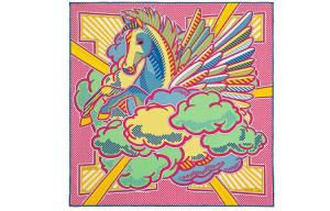 Шёлковые шарфы Women's Bright Pink/Green/Yellow HERMES, розовый/зеленый/желтый