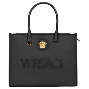VERSACE Сумка La Medusa из коровьей кожи большая женская черная