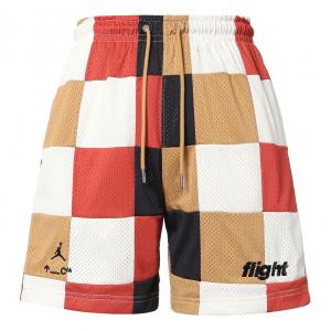Шорты Men's Air Jordan Loose Plaid Colorblock Mesh Shorts Red Clay Element Gold Colorblock DQ8348-662, красный
