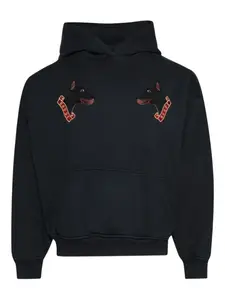Худи с вышивкой в виде собаки RHUDE, черный