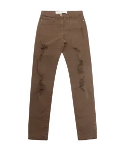 Рваные узкие брюки до щиколотки Elisabetta Franchi, коричневый