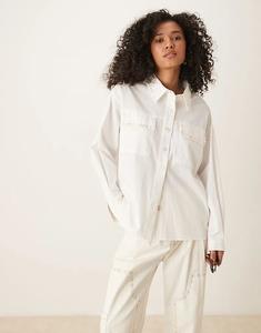 Рубашка Ghospell с большими карманами белого цвета