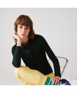 Эластичная рубашка-поло (с длинным рукавом)