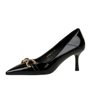 Туфли As If Treading On Level Ground Slim Heel High Heels 7CM Women's Bamiti, Black