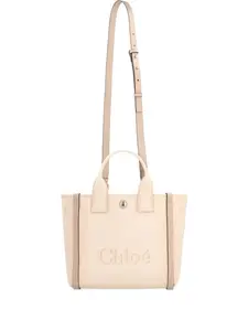 Маленькая сумка-тоут Carry с тисненым логотипом Chloé