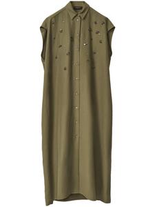 Декорированное платье-рубашка Fabiana Filippi, зеленый