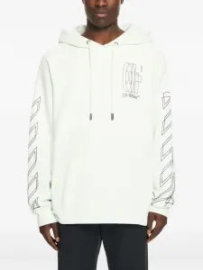 Худи с графическим принтом в виде двойной стрелки Outline OFF-WHITE, бежевый