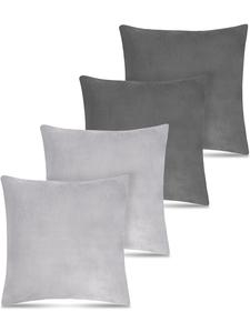 4 фланелевые наволочки 60х60 см антрацитового/светло-серого цвета Aspero, 60 x 60 см
