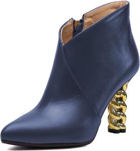 Женские ботильоны FYS с V-образным вырезом, заостренным носком, на металлическом высоком каблуке, с боковой молнией, теплые, для зимы и осени, для вечеринок, ночных клубов, размер 4-16 US, Blue