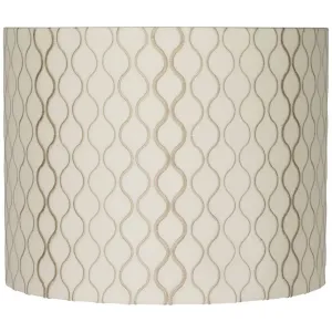 Вышитый абажур в форме песочных часов, средний размер, высота 36 см (верх) x 36 см (низ) x 28 см (высота) (в форме паука). Сменный абажур с держателем для лампы и навершием Springcrest, бежевый/хаки