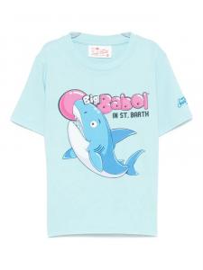 Футболка с принтом MC2 Saint Barth Kids, синий