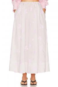 Юбка Midday с вышивкой цветущей сакуры Helsa, White & Pink Embroidery