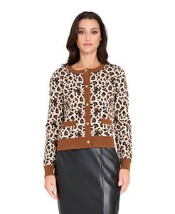 Женский кардиган с круглым вырезом и принтом Tahari ASL, Espresso Multi