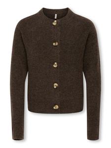 KIDS ONLY Кардиган KOGCAMILLA с круглым вырезом и длинными рукавами, цвет черный кофе