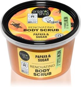 Органический скраб для тела с папайей и сахаром Organic Shop, 250 мл