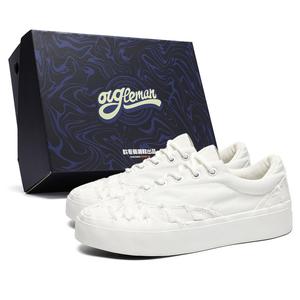 Абразивоустойчивые легкие дышащие увеличивающие рост низкие скейтборд кроссовки Unisex OUGLEMEN, желтые