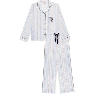 Victoria's Secret Пижамный комплект плотная текстура легкий драпированный женский light blue floral