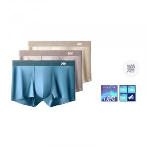Мужские трусы летние бесшовные дышащие боксеры комплект из 4 штук подарочная коробка Lee, серебро