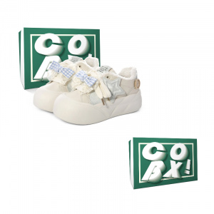 Теплые женские кобовые противоскользящие и износостойкие низкие кеды для скейтборда Cobx, бежевый синий[fleece-lined]