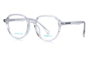 MUZU Пластиковая овальная оправа для очков унисекс, Transparent Gray-C02