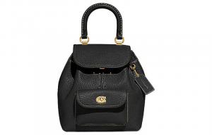 Рюкзак Riya из телячьей кожи среднего размера женский черный COACH