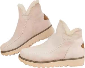 Женские ботинки 2025 модные зимние утепленные ботильоны на меху, удобные слипоны, модная обувь Generic, Khaki