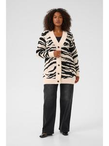 KAFFE curve Свободный кардиган KCsandia в цвете Turtledove/Black Animal