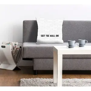 Декоративная подушка queence SHIT THE WALL ON! с забавной надписью, чехол для подушки без наполнителя, 1 шт. Queence, белый