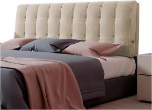 Подушка-подголовник для кровати LIANGJUN, наполнитель из сверхтонкой волокнистой ткани и губки, двойная большая подушка, мягкий моющийся чехол для спальни или отеля, на заказ (Цвет: бежевый, Размер: 190x60x6 см) CHIAPERINI, Beige