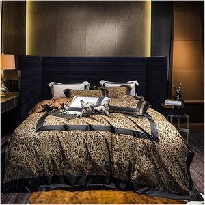 Generic Роскошный комплект постельного белья из египетского хлопка 1400TC с леопардовым принтом пэчворк