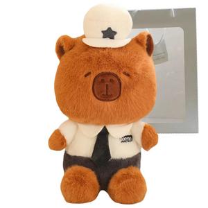 Мягкая игрушка капибара в полицейской форме, 25 см Bitter purchase, белый