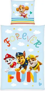 Комплект постельного белья Renforcé Reversible, 2 предмета, 135 x 200 см, Щенячий патруль: Вечная веселая улыбка, разноцветный, застежка на пуговицы Herding