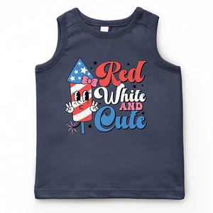 Красный, белый и милый молодежный топ с фейерверком The Juniper Shop