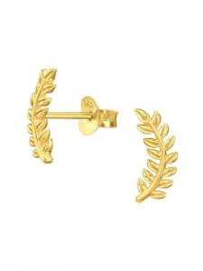 Alexander York Серьги-гвоздики в виде виноградной лозы из золота, изготовленные из серебра 925 пробы, комплект из 2 штук
