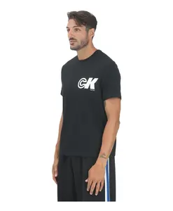 Мужская черная футболка с графическим принтом, стандартный крой. Calvin Klein Jeans, черный