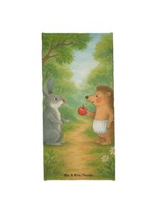 Mr. & Mrs. Panda Банное полотенце с изображением кролика и ежика, без надписи, белого цвета