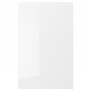 Комплект угловых нижних шкафов с 2 дверцами, правый, глянцевый белый, 25x80 см IKEA Voxtorp