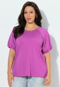 Базовая футболка с пышными рукавами Ulla Popken, Purple Crocus