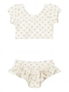 Бикини с рюшами и цветочным принтом Konges Sløjd, бежевый