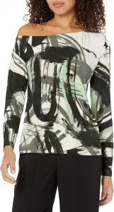 Norma Kamali Женский топ с длинным рукавом и спущенным плечом