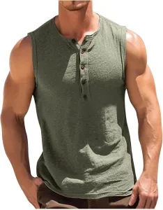 Мужская майка-поло с V-образным вырезом, хлопок, 3 пуговицы