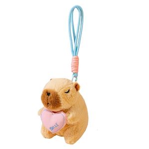 Очаровательный капибара в шляпе и с цветами кукла плюшевый кулон высота 13см Tak Bebe, Heart