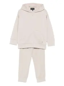 Спортивный костюм с капюшоном и застежкой-молнией Emporio Armani Kids, нейтральный