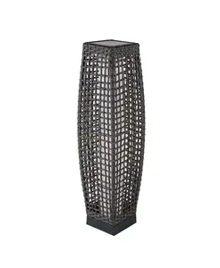 Напольный светильник из ротанга в форме барабана, квадратный, с полым плетением, для создания атмосферы в помещении и на улице. Mondawe, black